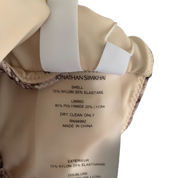 NWT Jonathan Simkhai Calla Apron Back One-Piece Bathing Suit Python Brown S - Picture 8 of 12